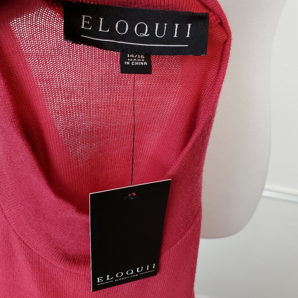 Eloquii Sweater Ruffle Knit Magenta Pink Purple Boho Spring Romantic Dramatic - Picture 10 of 10